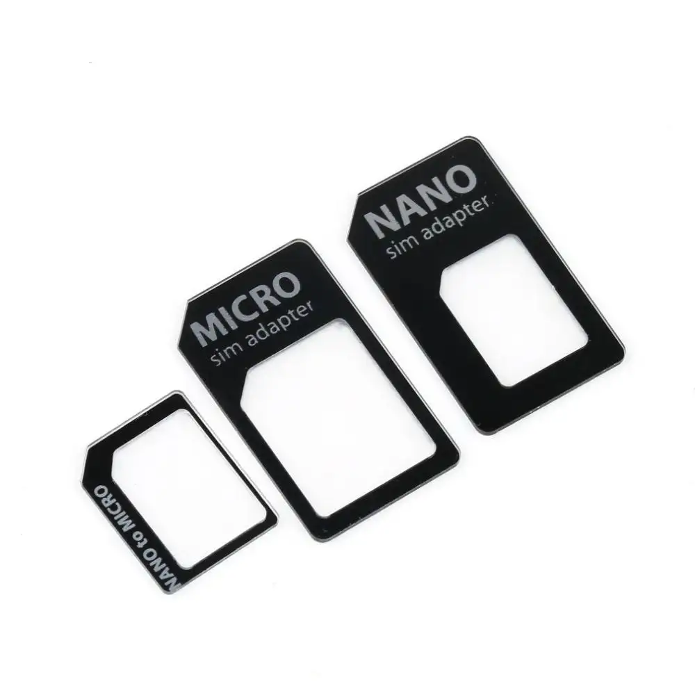 Wholesale SIM MICROSIM Adaptor Adapter 3 in 1 for Nano SIM to Micro Standard for Apple for iPhone 5 5g 5th High Quality
