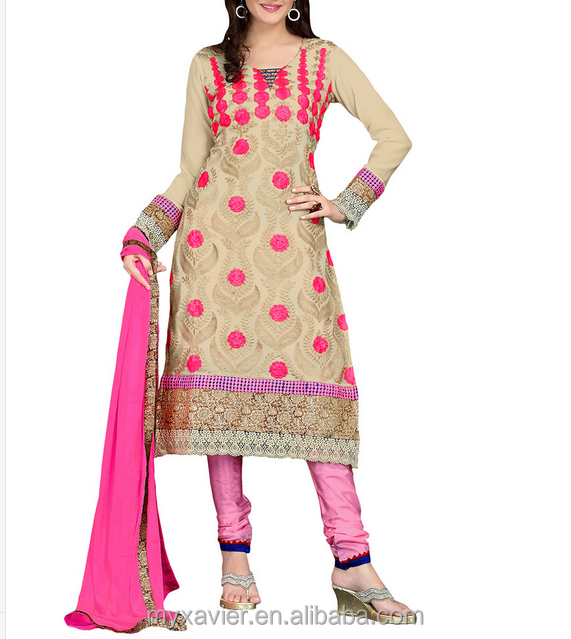 Индийская одежда, оптовая продажа, женская одежда с принтом salwar kameez, бежевый прямой костюм из Жоржетта, индийская одежда
