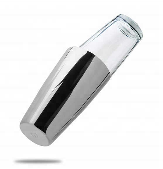 2 Piece Stainless Steel and Glass Boston Shaker Cocktail Shaker