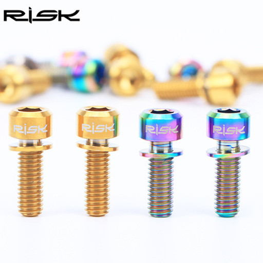 RISK M6 * 18/20 сверхлегкий титановый болт Велосипедный тормозной диск тормозной зажим винт с прокладкой клеймо конусная головка Болт Винт