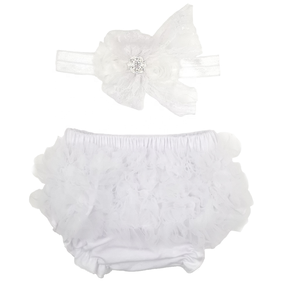 2019 New Cute Ruffle Bloomer Headband Set Baby Princess Set Newborn Toddler Infants Photo Props
