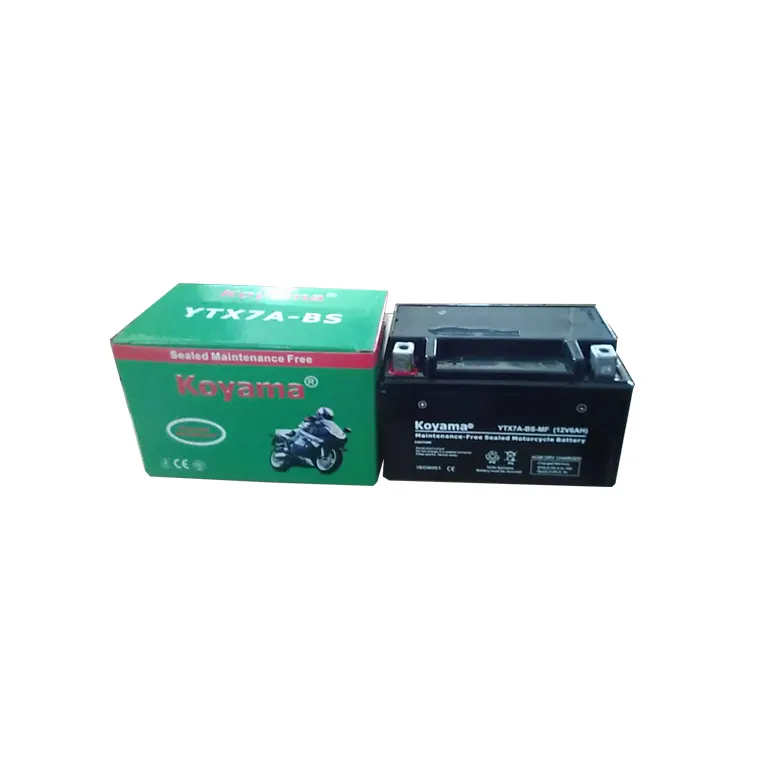 Chinese best quality wholesale price sealed maintenance free 12v 7ah motorcycle battery YTX7A-BS for Nigeria/India market