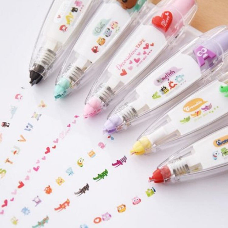 Новое поступление Kawaii животные пресс тип декоративная лента-корректор дневник канцелярские школьные принадлежности