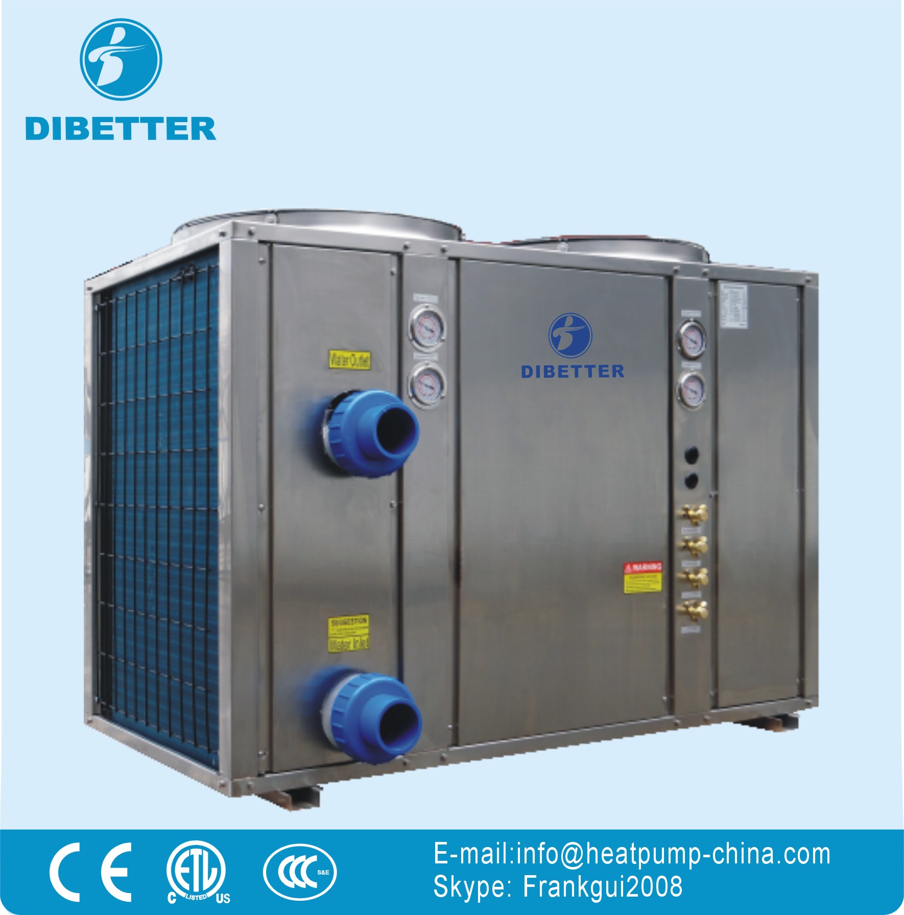 18KW air to water Heat pumps Swimming Pool Water Heater Mini EVI Air Source Heat Pump