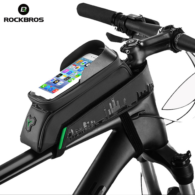 ROCKBROS IPX2 водонепроницаемый 5,8 '/6,0' велосипедная рама корзина велосипеда передняя Труба сенсорный экран сумка для сотового телефона