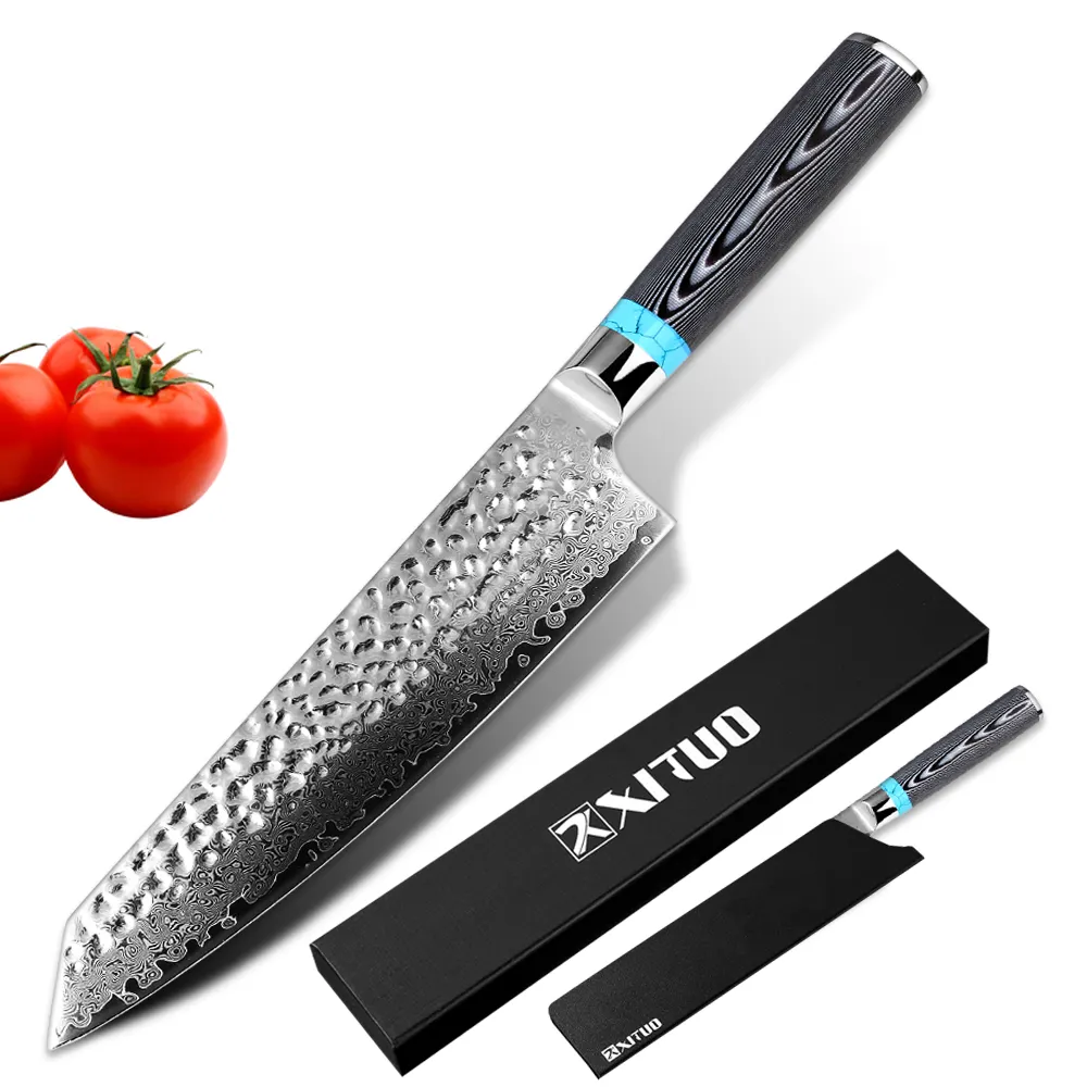 8" inch Japanese VG10 Damascus Steel Cleaver Knife Kitchen Santoku Meat Slicing Knife Professional Chef Knife Tool New Hot