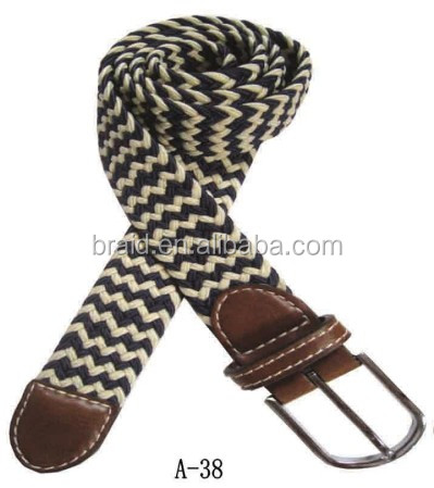 woven knitted braided fashion knit belts for men