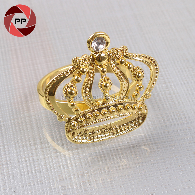 Metal wedding favors gold crown napkin ring