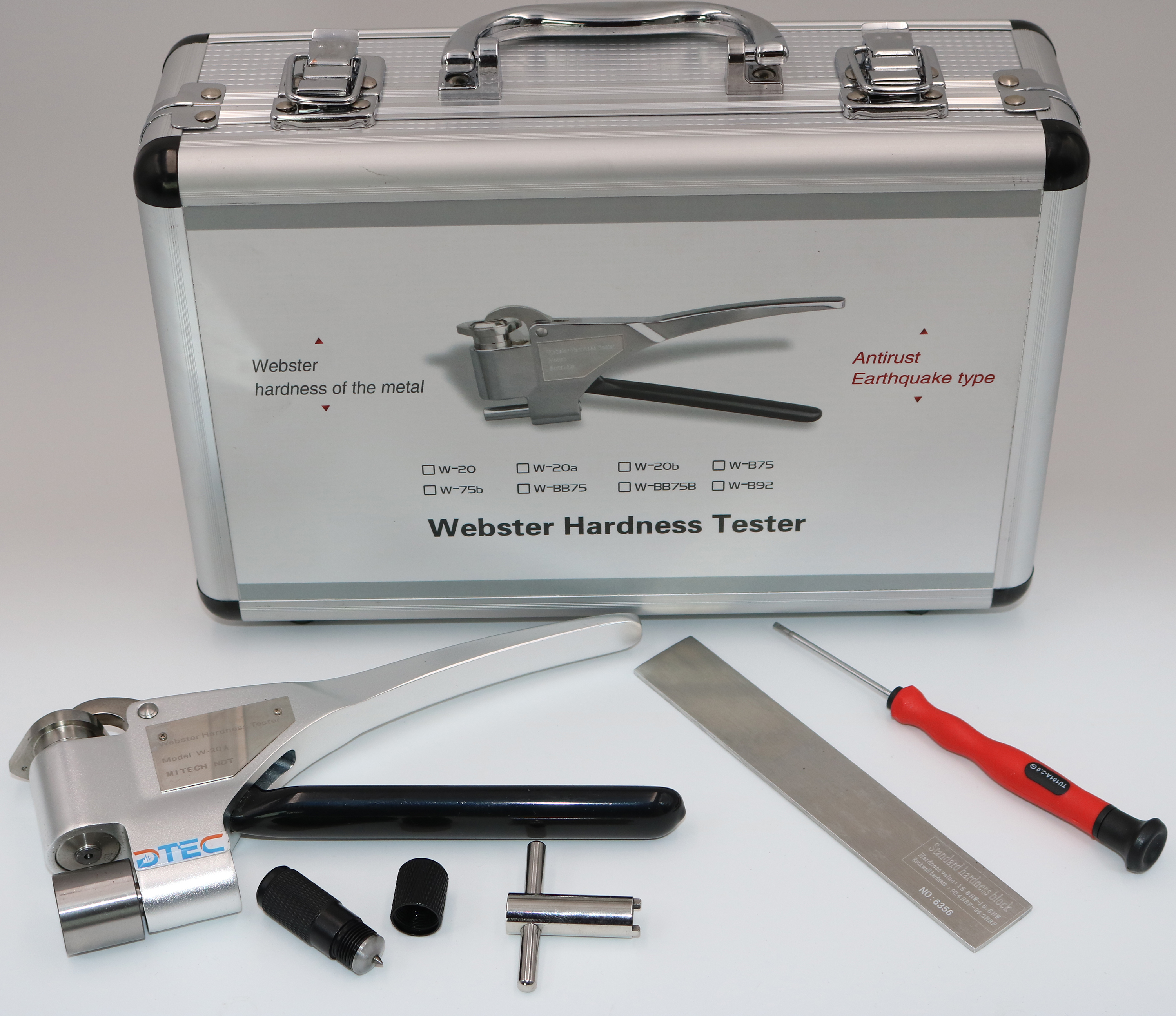 Прибор для проверки твердости DTEC W-20A Webster, прибор для проверки твердости алюминиевого материала толщиной менее 13 мм, высокоточный сертификат ASTM, хорошая цена