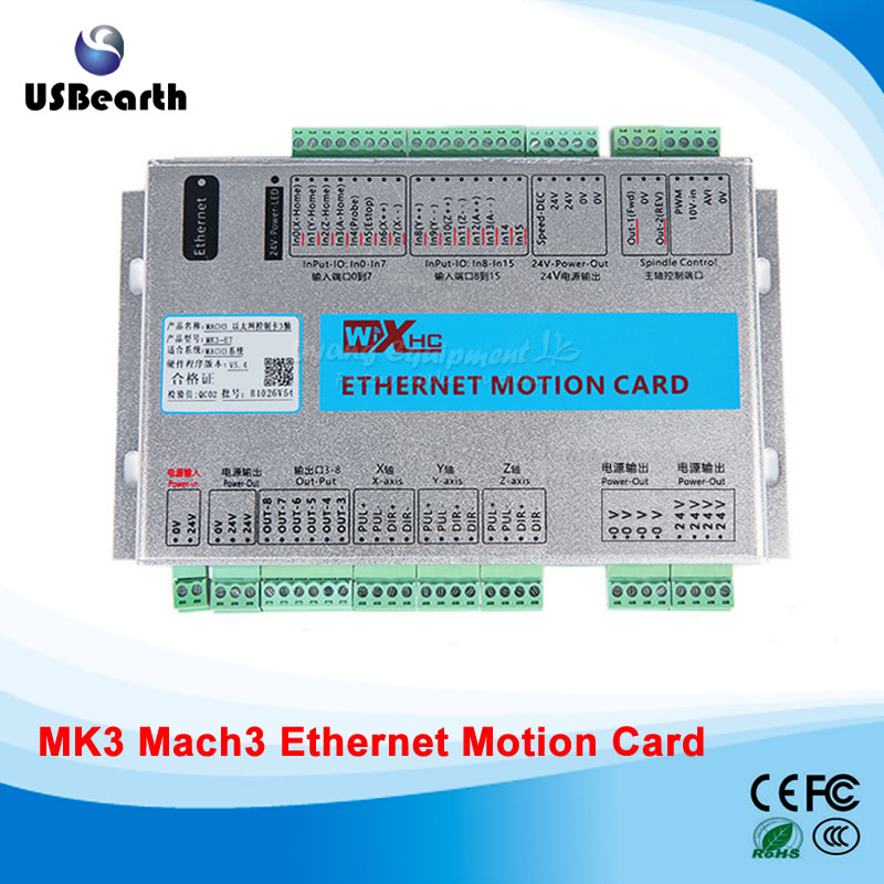 Оригинальный XHC MK3 3 оси с ЧПУ Mach3 Ethernet управления движением карты Breakout совета 2 мГц поддержка Win7
