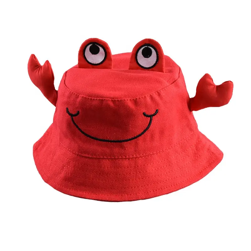 Frog baby Cute fisherman hat cartoon basin cap 100% cotton kids bucket hats hat with children