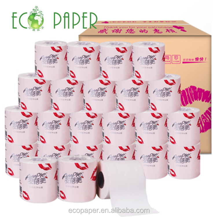 2018 Virgin bamboo raw material of papel higienico roll toilet paper color