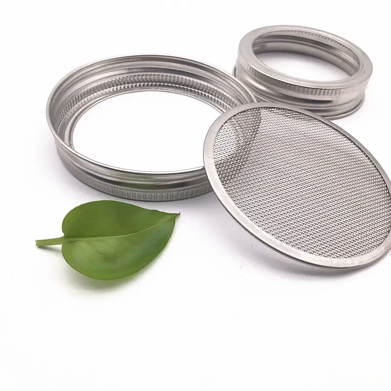 70 86 87mm diameter Sprouting Lids Set Stainless Steel Rings Mesh Screen Strainers for Seed