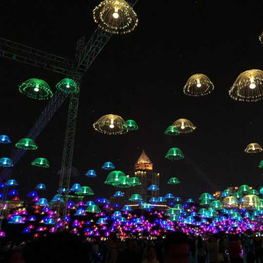 Рождественское украшение, подвесной светильник из медузы, алюминиевый rgb светодиодный волоконно-оптический светильник