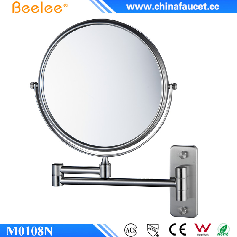 Beelee M0108N Матовый никель Двухстороннее увеличительное зеркало для макияжа для ванной комнаты