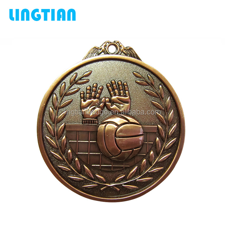 LINGTIAN ремесла на заказ, оптовая продажа, мужская спортивная медаль, волейбольная медаль