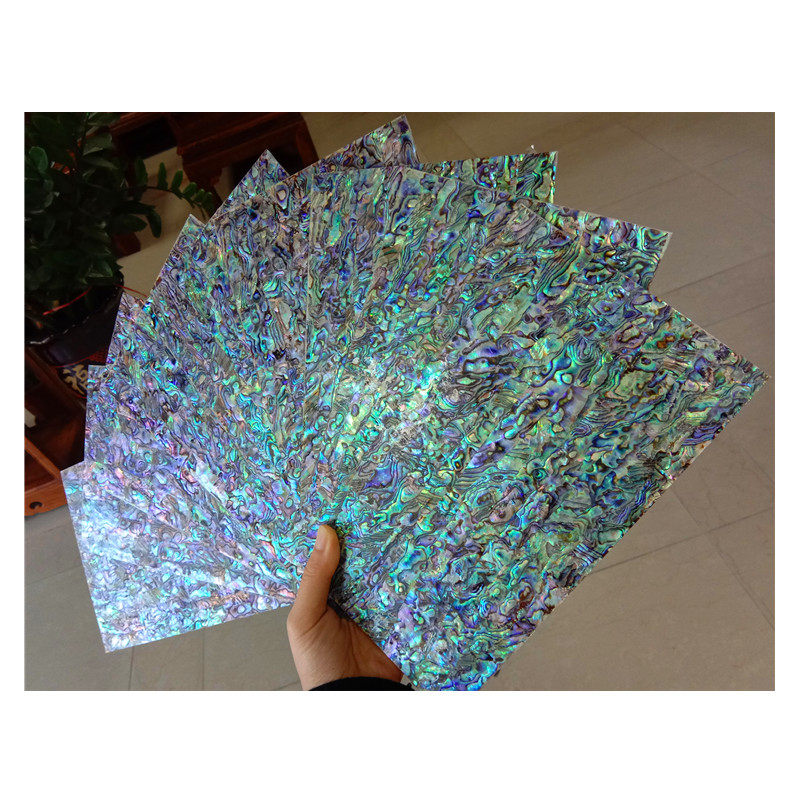 Blue Paua Abalone Coated Enhanced Adhesive Veneer Sheet