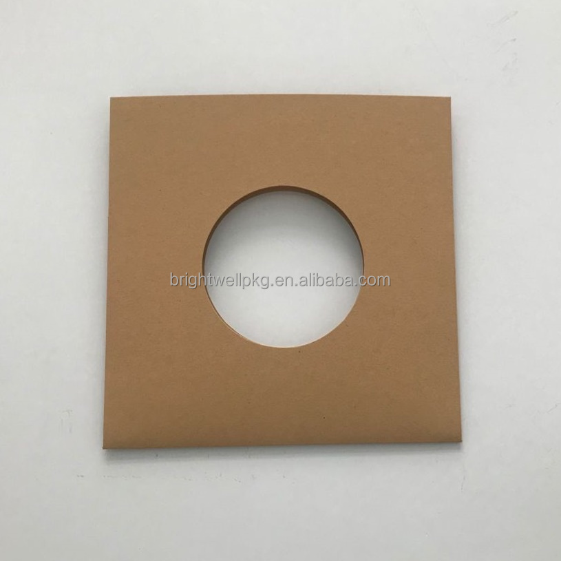 7 "коричневый/белый/черный картон LP/винил/запись куртки-с отверстием