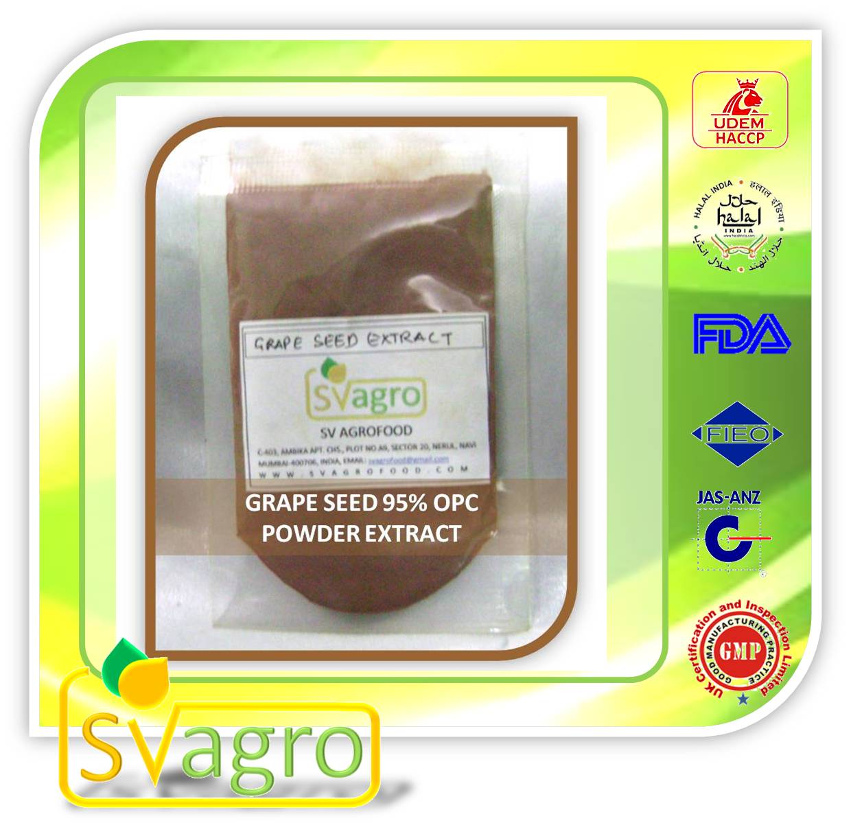 Grape Seed Extract 95% OPC from India