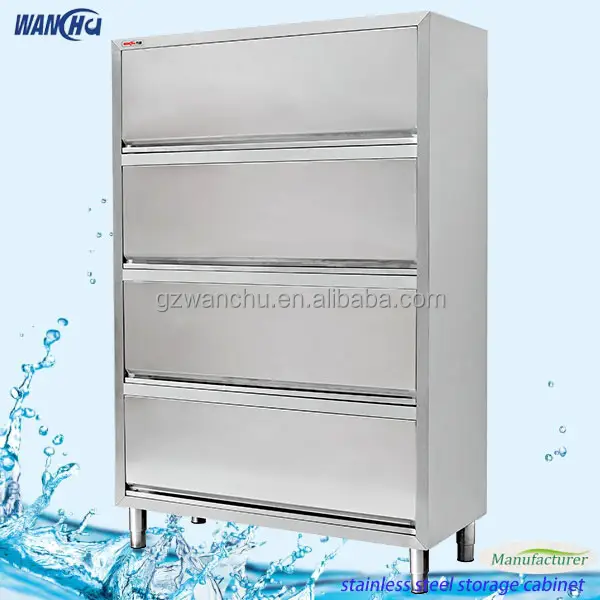 Commercial Kitchen Cabinet Stainless Steel 4 Doors Turn Up Cabinet