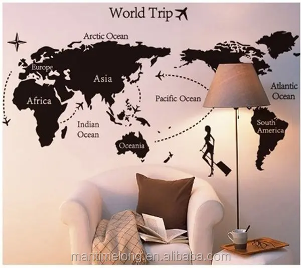 DIY World Trip MAP Removable Vinyl Quote ART Wall Sticker Decal Mural Decor
