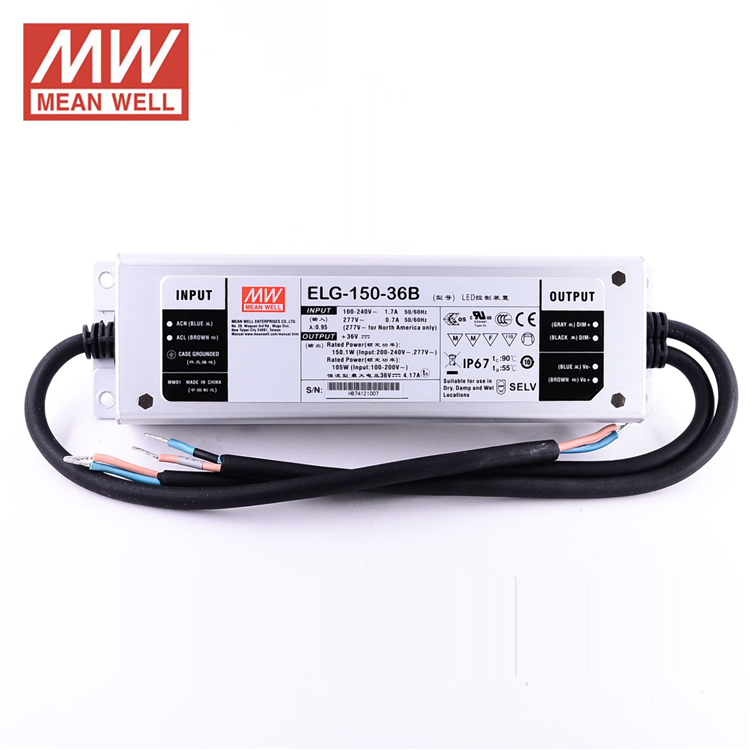 Meanwell новый дизайн 150w pwm затемнения светодиодный драйвер 36v ELG-150-36B
