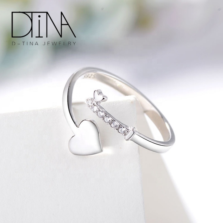 DTINA, Открытое кольцо из серебра 925 пробы в форме сердца