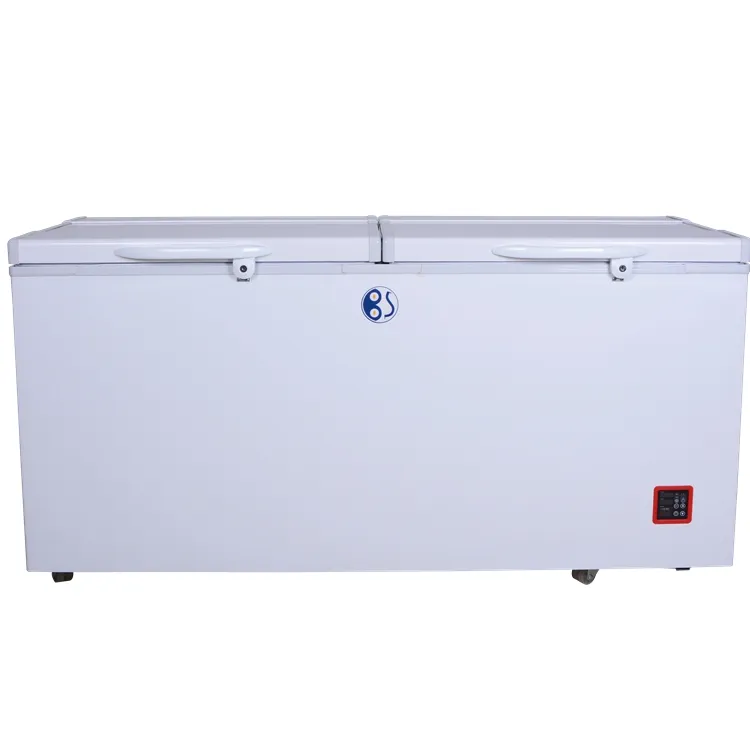 450L 12V 24V solar deep freezer dc chest freezer with super thick insulation for grocery