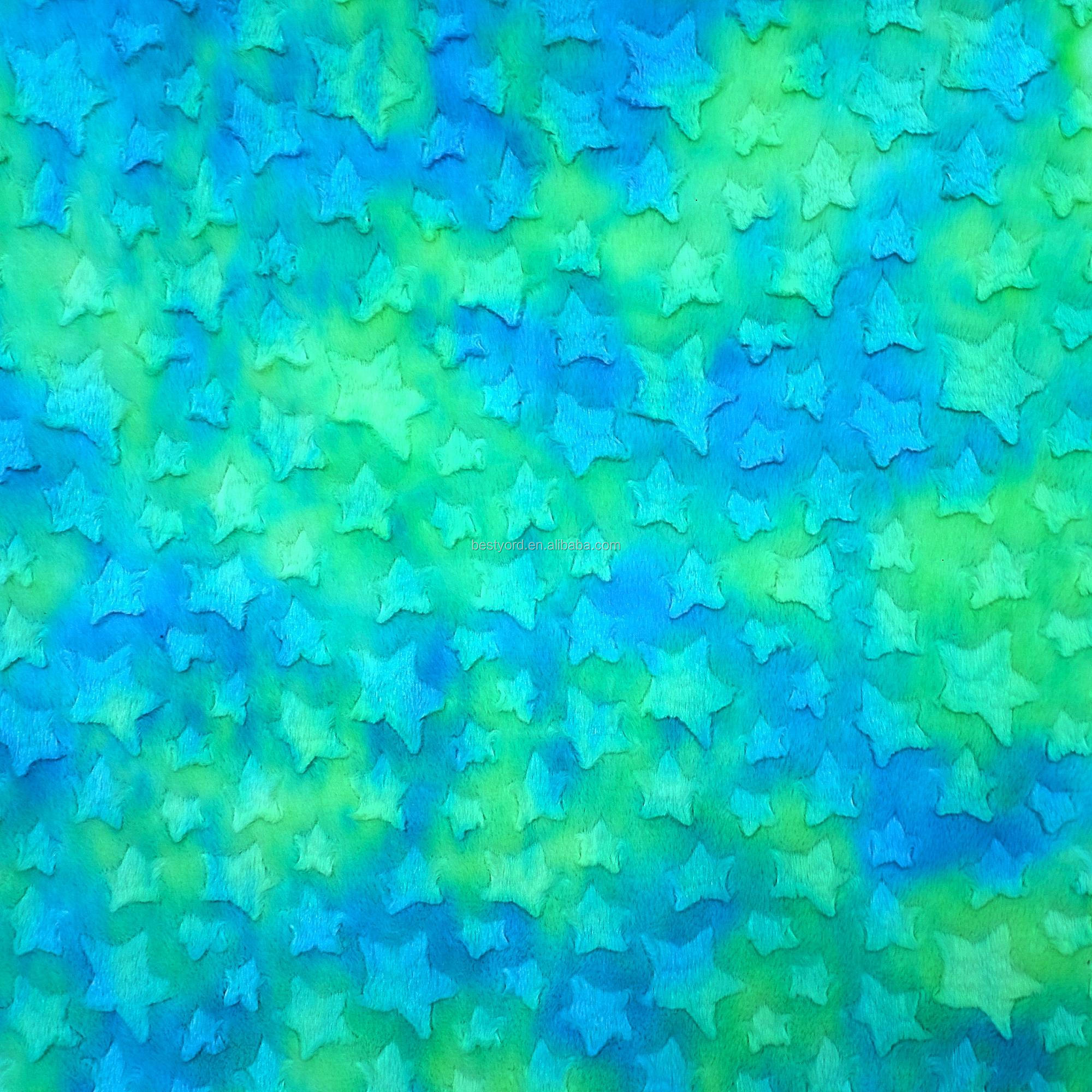 Tie die тиснение pv плюшевая ткань minky fabric