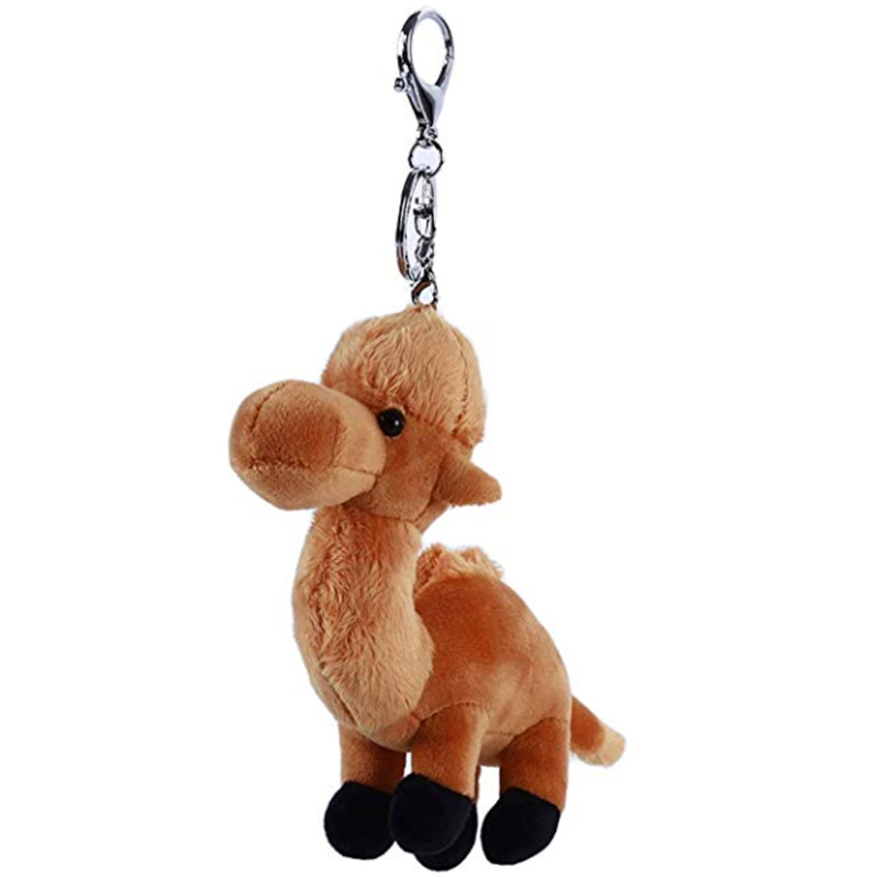 Cute Car Pendant Jewelry Gift Soft Stuffed Camel Plush Keychain Doll Toy