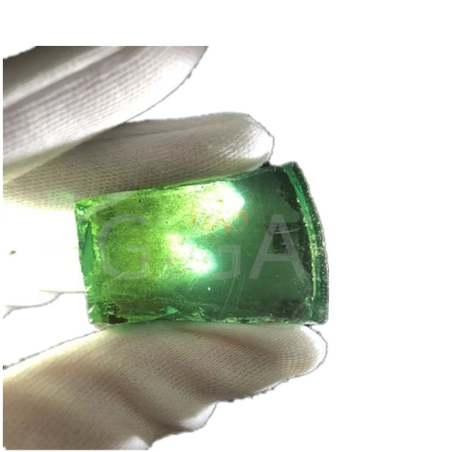 Moissanite rough Stone Loose Gemstone Ingot Sic Crystal Green Color By Synthetic