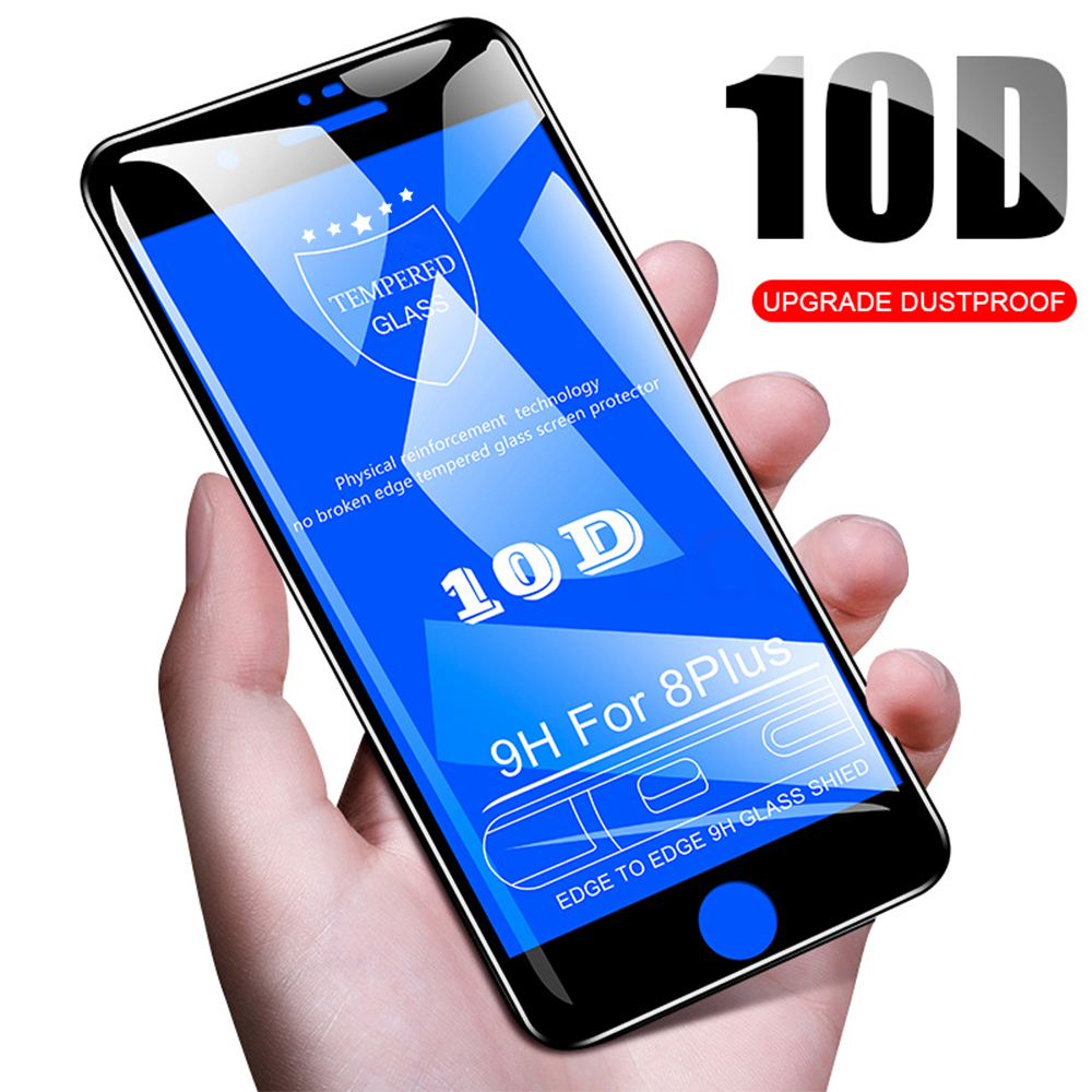 10D Защитное стекло для iPhone 7, защита экрана iPhone 8 Xr Xs Max, закаленное стекло для iPhone X 6 6s 7 8 Plus Xs