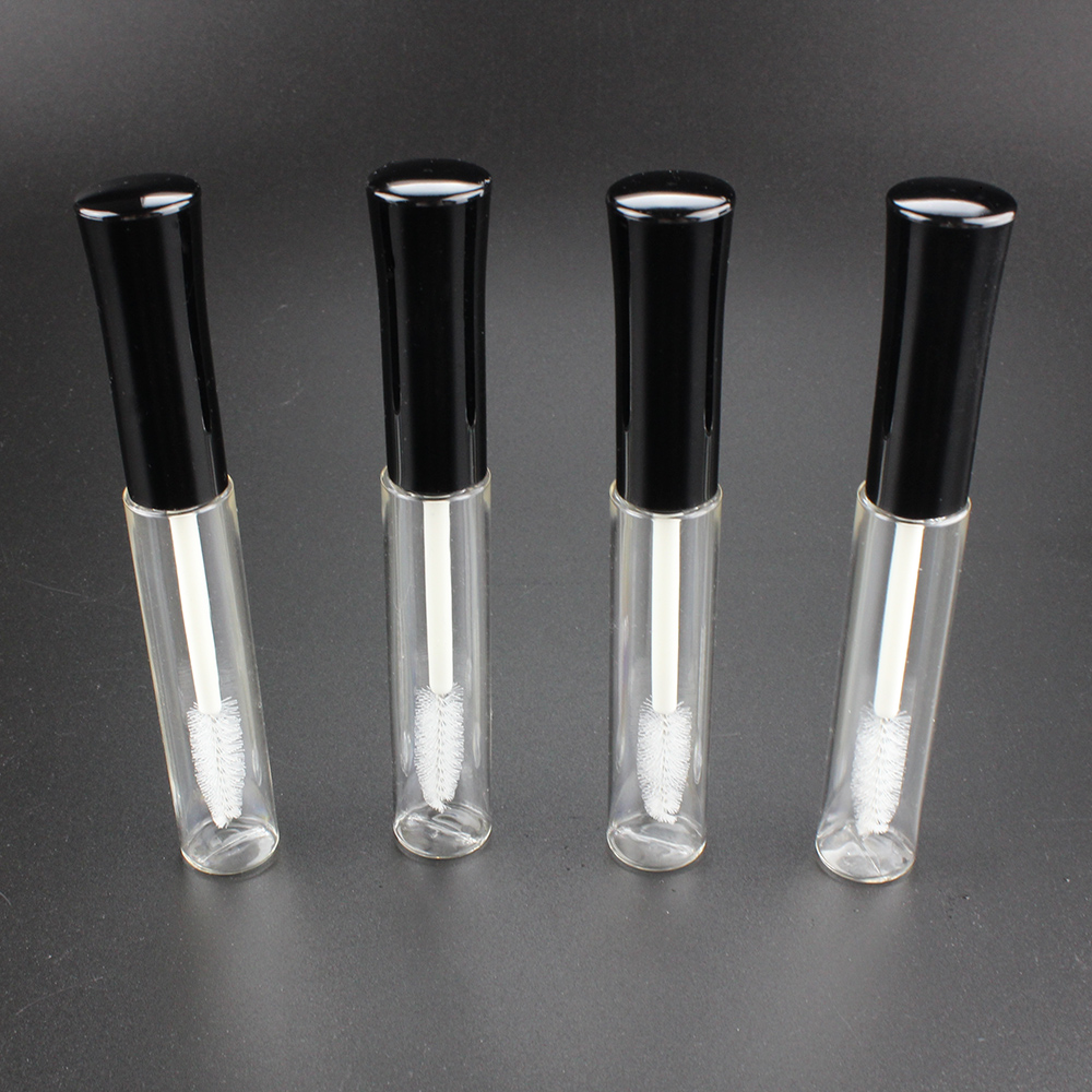 8ml Clear Mascara Tube Body with Black Cap for Cosmetic, empty mascara tube