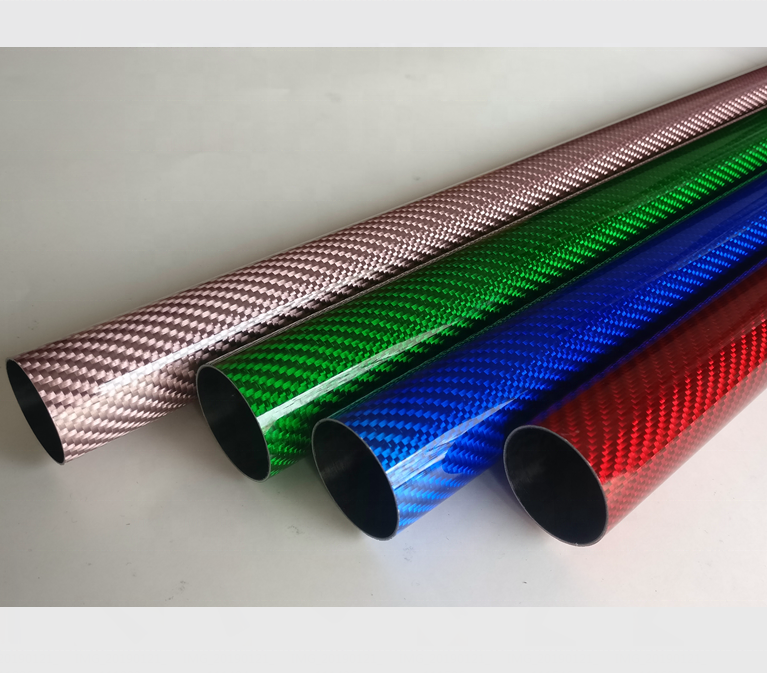 Красочные Twill глянцевые 3 K трубы из углеродного волокна