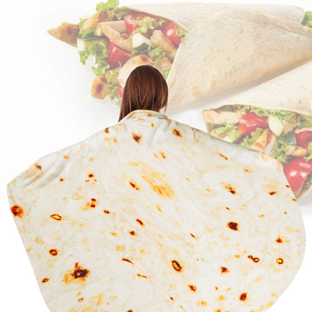 Одеяло Burrito Tortilla, реалистичное мягкое одеяло Tortilla для взрослых