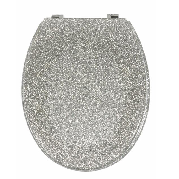 Glossy  glittery Sliver Golden polyresin toilet seat Glitter toilet seat