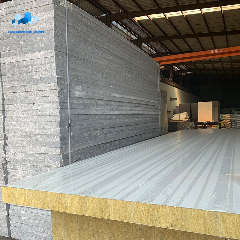 manufactory high quality prefabricated rock wool sandwich wall panel