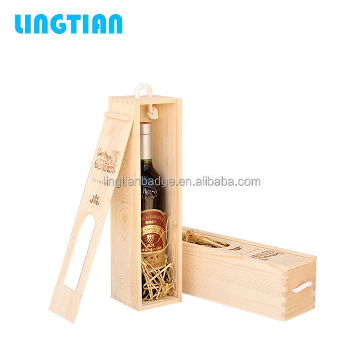 Оптовая продажа с завода LINGTIAN, деревянные ящики для вина из МДФ с раздвижной крышкой
