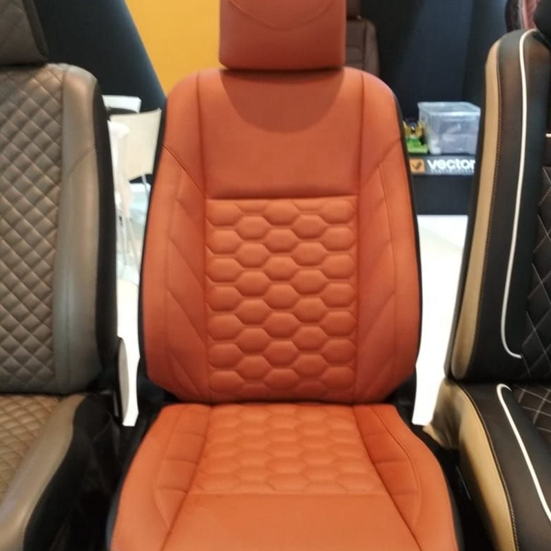 Different stitching design embroidery leather quilted PVC leather for automotive car seats