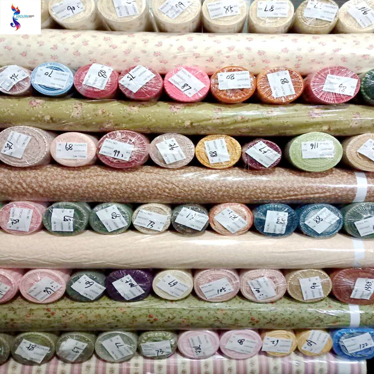 High quality colorful flowers cotton print fabric stock lot in keqiao