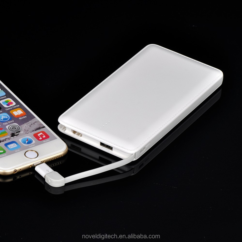 Фабрика питания Встроенный кабель 10000 мАч Power Bank + разъем Молнии № 1 Телефон Зарядное Устройство для iPhone/Samsung