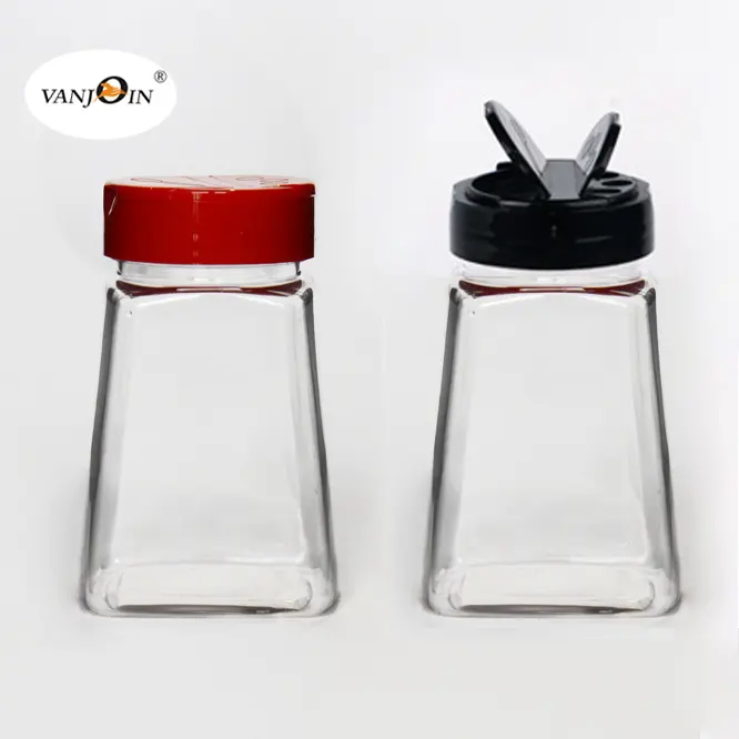 80ml 100ml 250ml 500ml 900ml Clear Round Square Empty pepper seasoning shaker bottle plastic spice jar