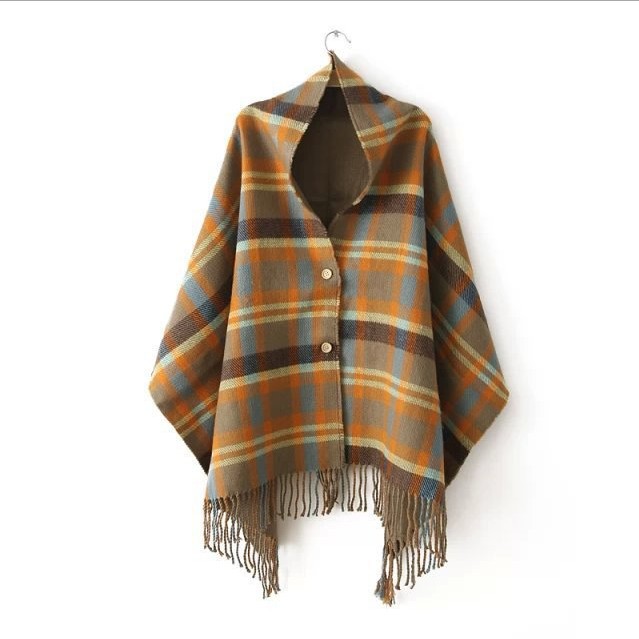KR030 Winter fashion woman knitted scarf shawl with buttons