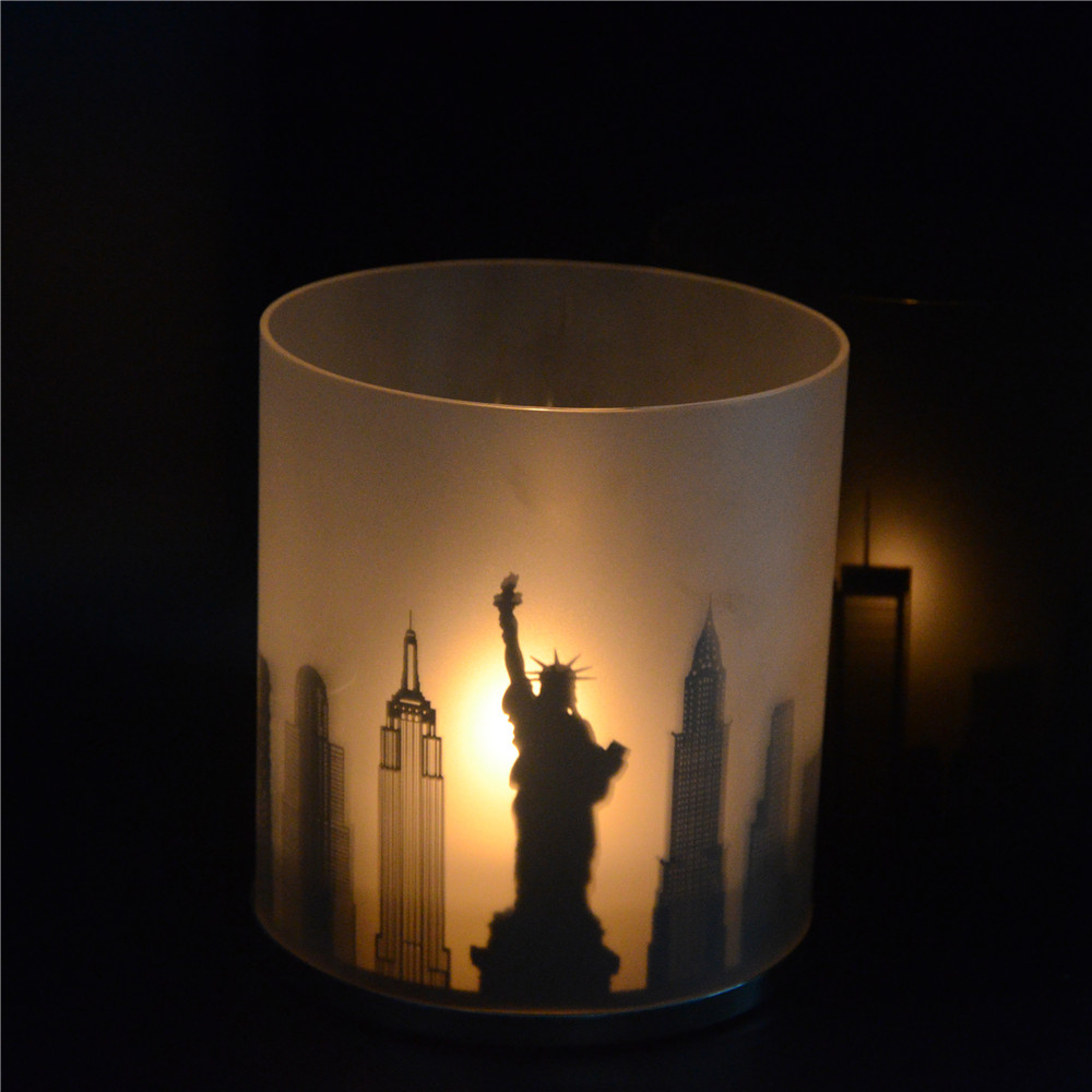 Романтическая тень матовое стекло свеча tealight держатель для украшения дома