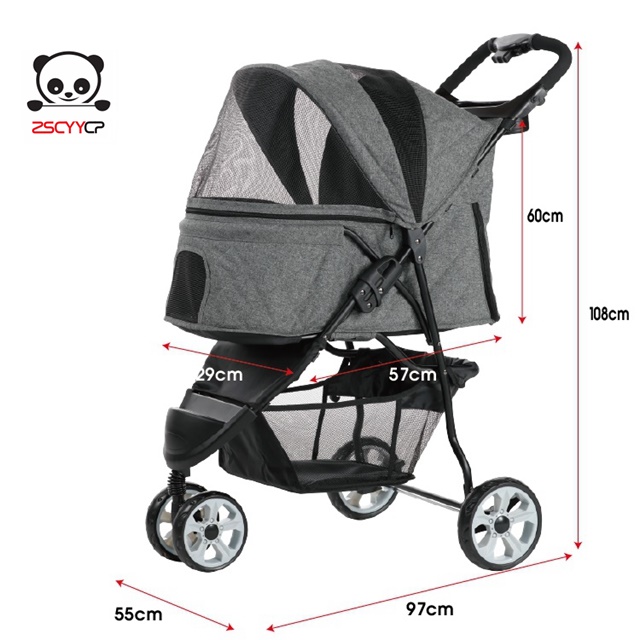 3 колеса Monarch Премиум Стильный Pet Jogger и домашних животных с зубчатой передачей, коляска для домашних животных