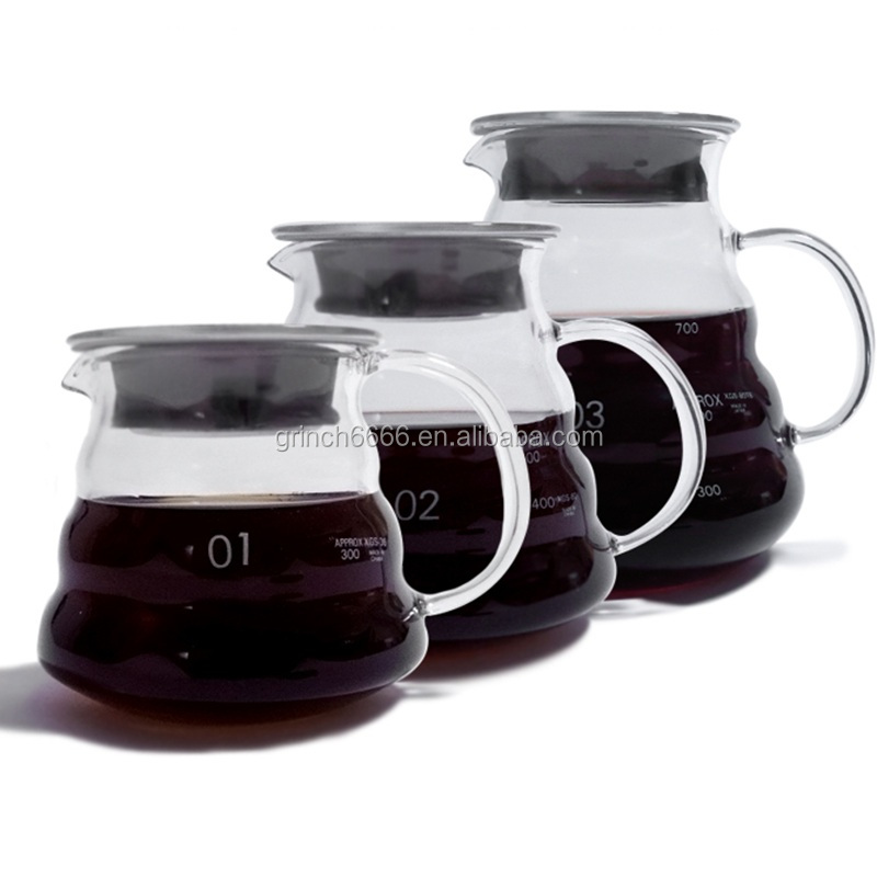 V60 капельный ограниченный горячий кофе капельница стиль сервер чайник 300 мл 600 мл 800 мл чайник Термостойкое стекло