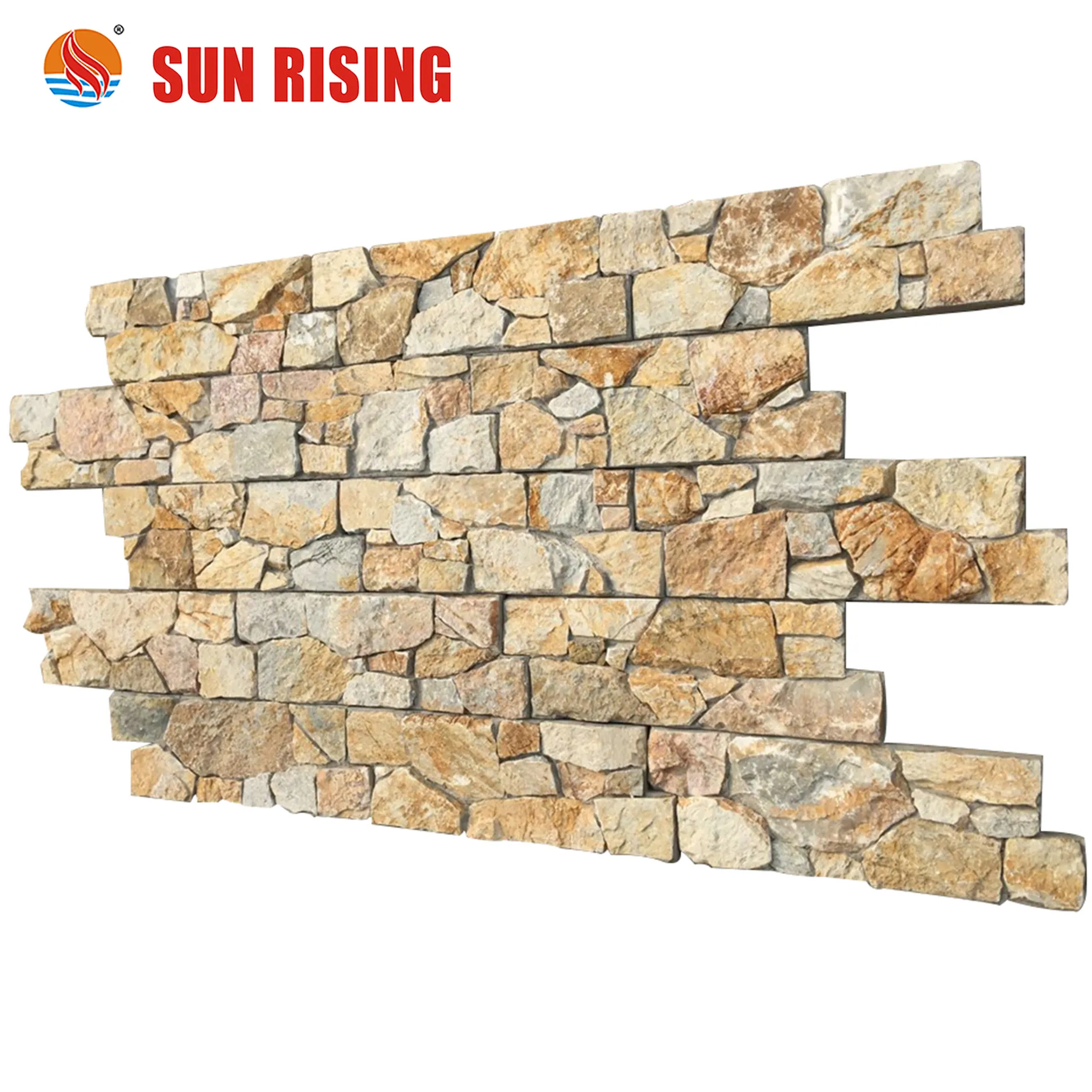 Stone Panel Landscaping Yellow Slate Rock Natural Wall Stone Panel With Cement