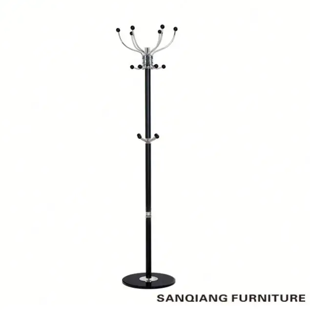 Hot Sale High Quality Living Room Furniture Coat Rack Stand Wrought Iron Black Multipurpose Clothes Hanger Stand Metal Modern