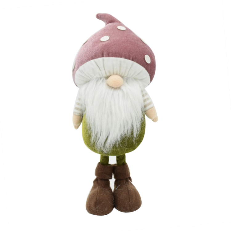 Unique Design Handmade Easter Decoration Green Body Standing Gnome Easter Gifts With Mushroom Hat Spring Home Decor
