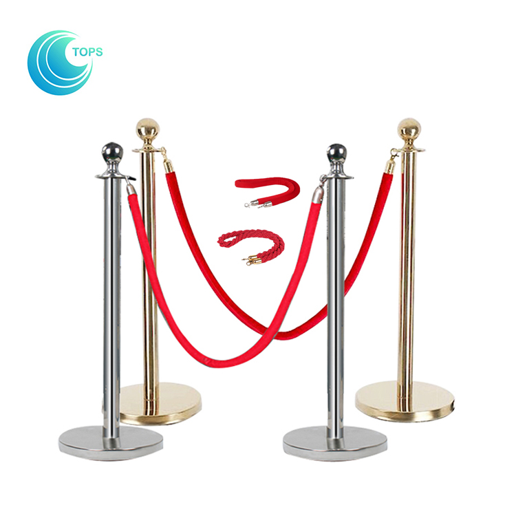 Высококачественная стальная стойка Rope Red барьер для очереди